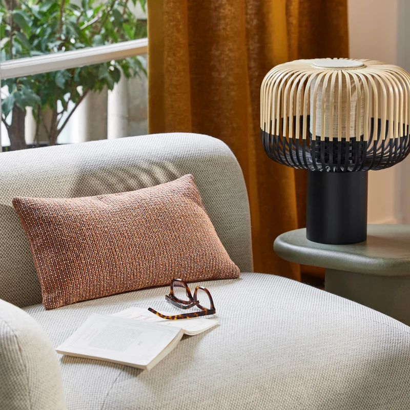 Housse de coussin TEORA orange et rose