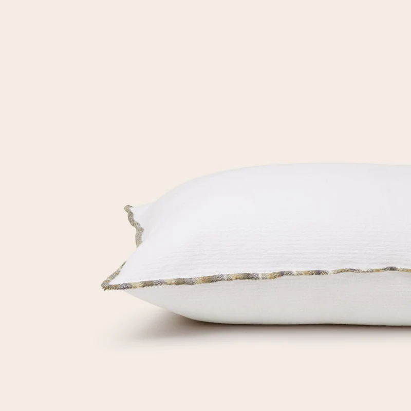 Housse de coussin GHABY blanc et bourdon en dégradé