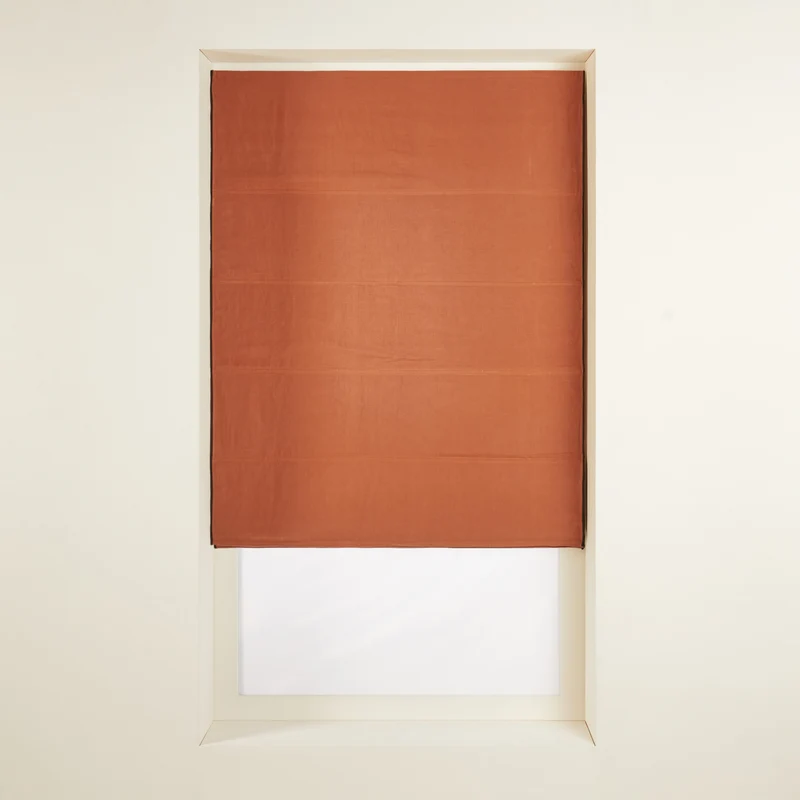 Store bateau occultant CARLINA terracotta et bourdon noir