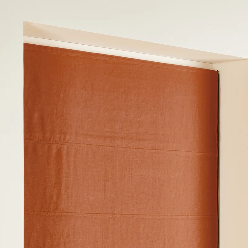 Store bateau occultant CARLINA terracotta et bourdon noir