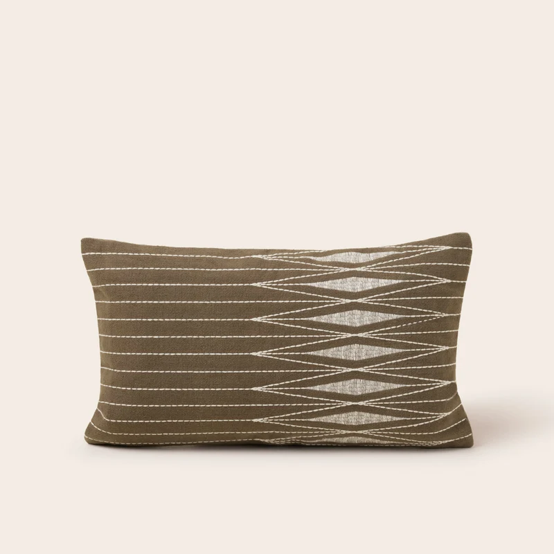 Housse de coussin ESRA olive brune