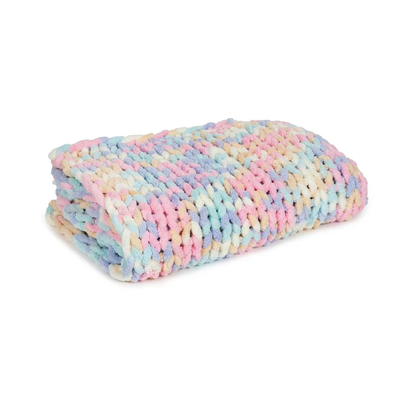 Handgestrickte Chenille Kuscheldecke