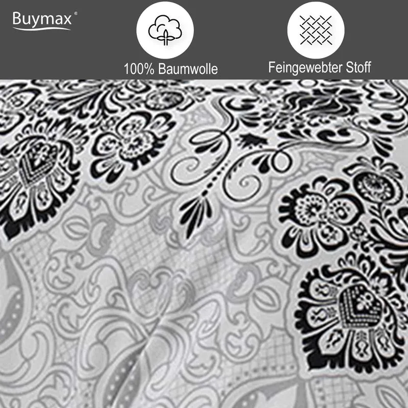 Renforcé Bettwäsche "Luxury Grey" aus 100% Baumwolle, 100% Baumwolle, Reißverschluss, 80x80 cm Kissenbezug