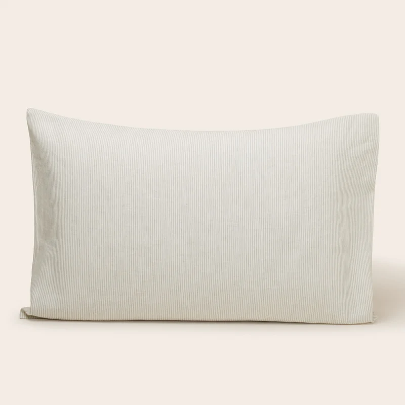 Lot de 2 taies d'oreiller FINEA ivoire et vert de gris