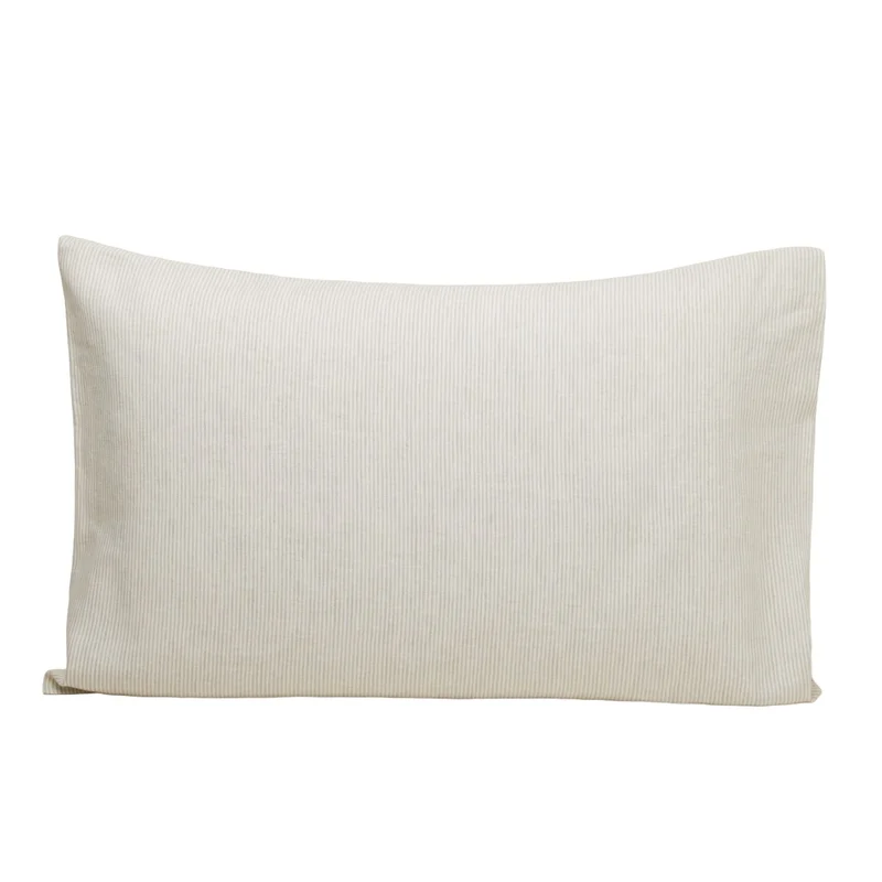 Lot de 2 taies d'oreiller FINEA ivoire et vert de gris
