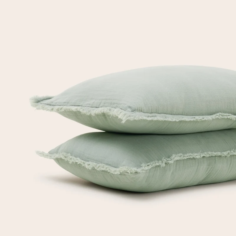 Lot de 2 taies d'oreiller LOU sauge