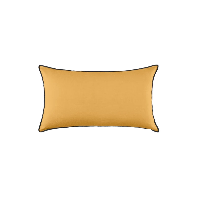 Housse de coussin CARLINA ocre et bourdon noir