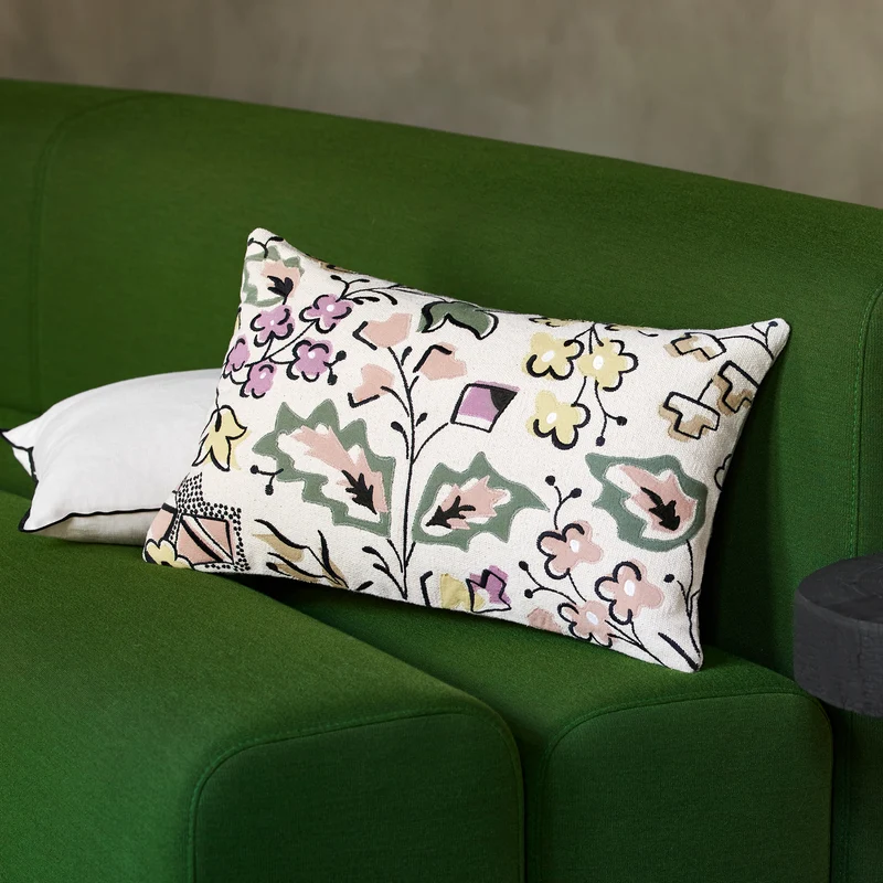 Housse de coussin LOUISINE naturel et pastels