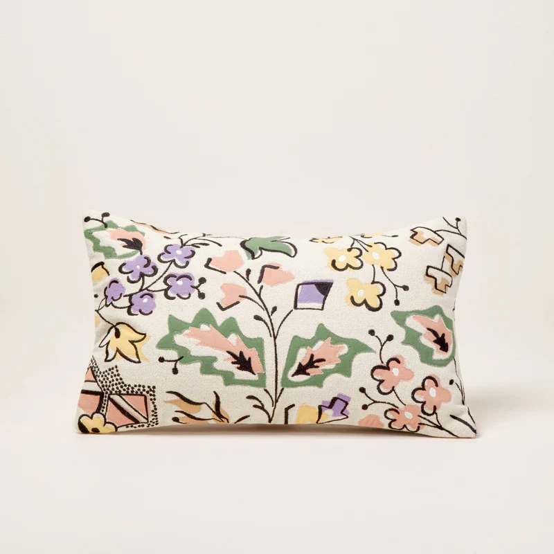 Housse de coussin LOUISINE naturel et pastels