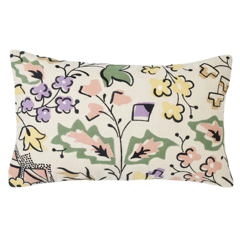 Housse de coussin LOUISINE naturel et pastels
