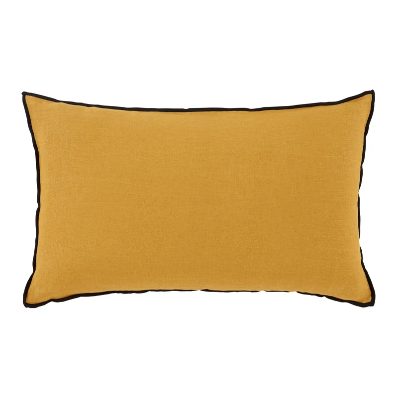 Lot de 2 taies d'oreiller CARLINA ocre et bourdon noir
