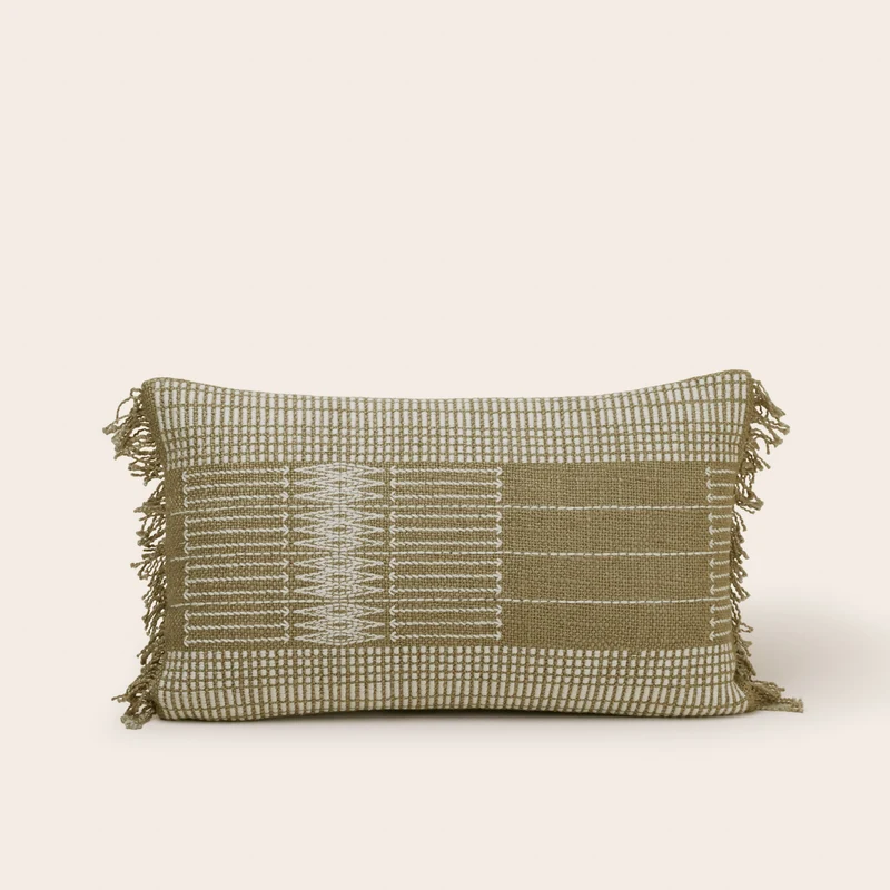 Housse de coussin MELKI olive douce