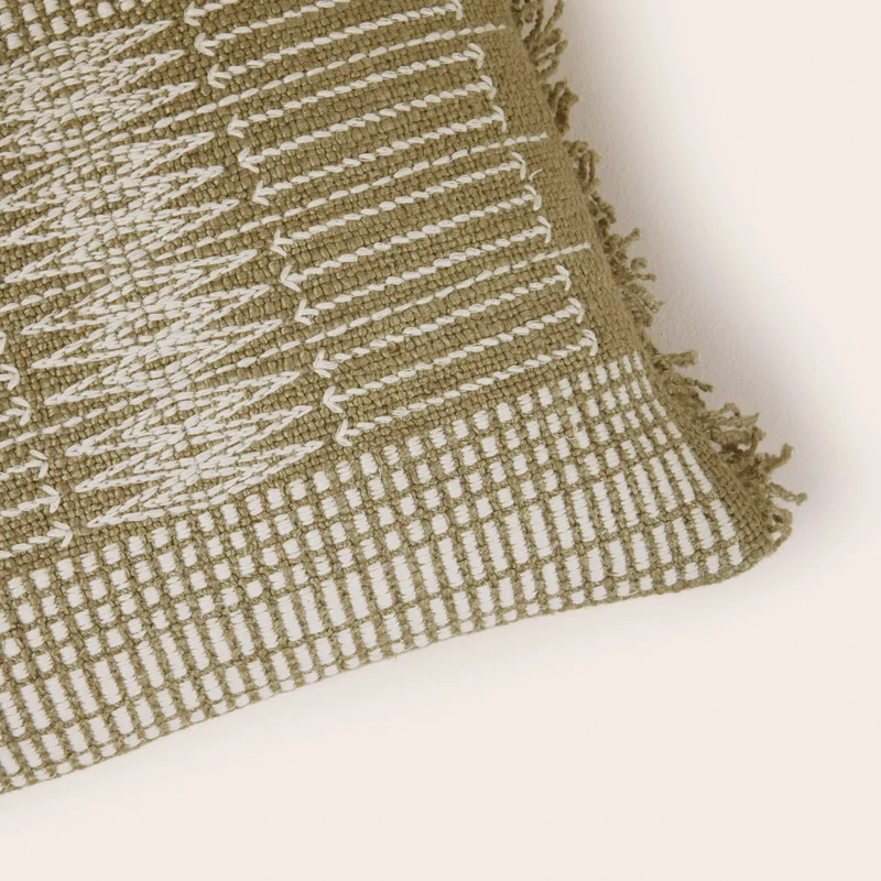 Housse de coussin MELKI olive douce
