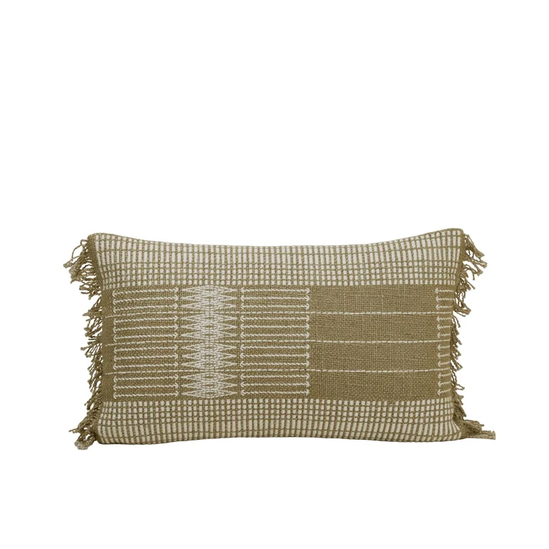 Housse de coussin MELKI olive douce