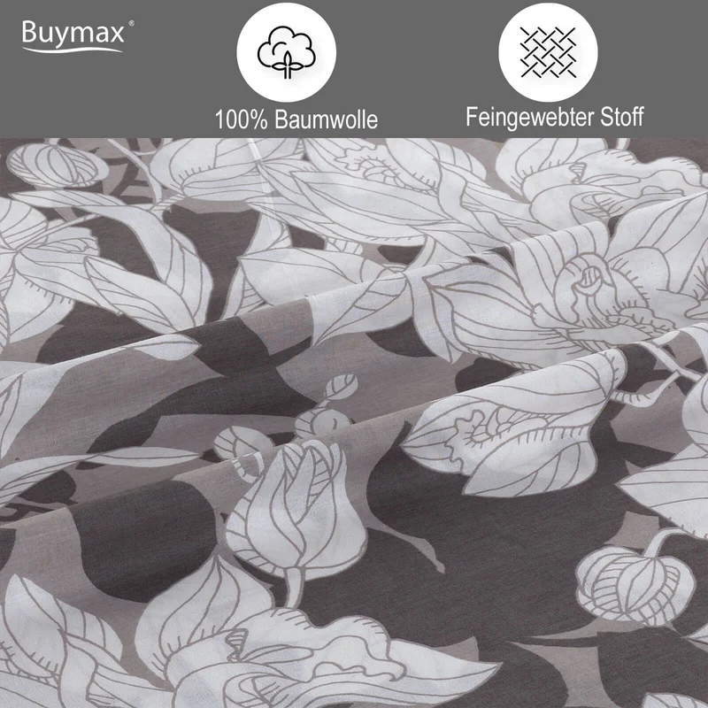 Renforcé Bettwäsche "Clisse", 100% Baumwolle, floral, Reißverschluss, 80x80 cm Kissenbezug