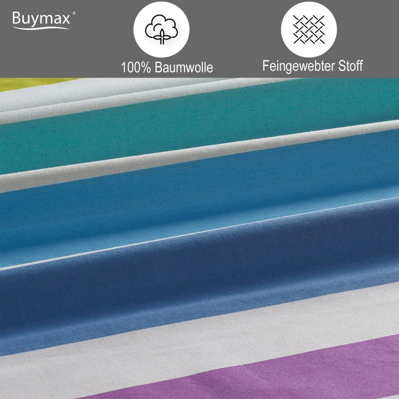 Renforcé Bettwäsche "Rainbow", 100% Baumwolle, Reißverschluss, 80x80 cm Kissenbezug