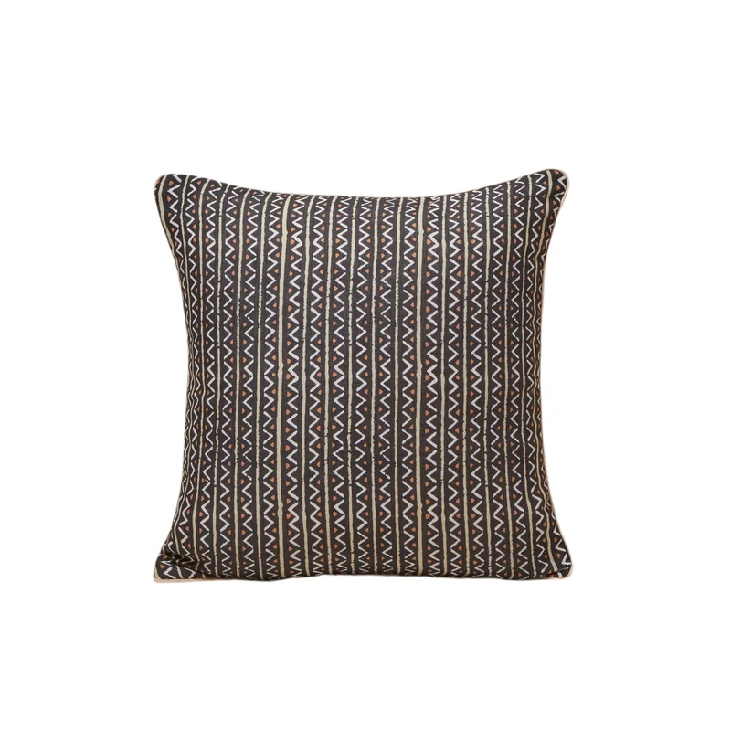 Housse de coussin MALIA noir et naturel