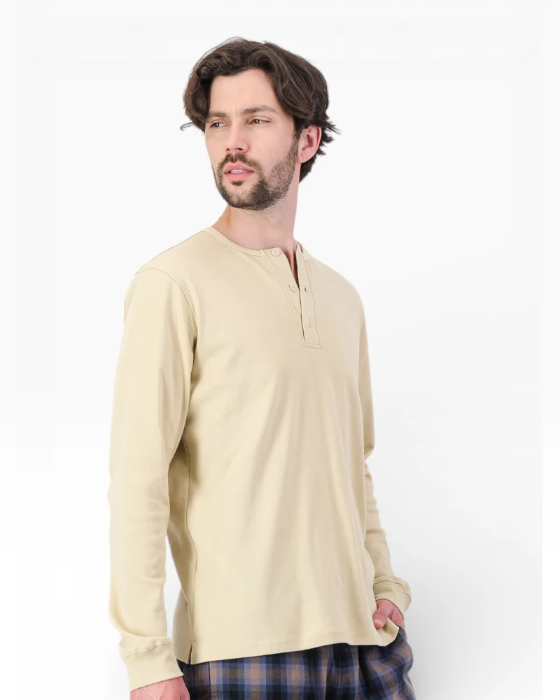 Men's Flannel Pyjama Set - Yorke Navy & Stone
