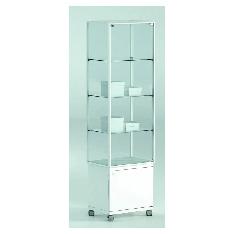 Casa Padrino Luxus Ladenvitrine 51 x 37 cm H. 180 cm mit Unterschrank mit 3 Glasböden - Ladeneinrichtung - Boutique Möbel - Made in Italy