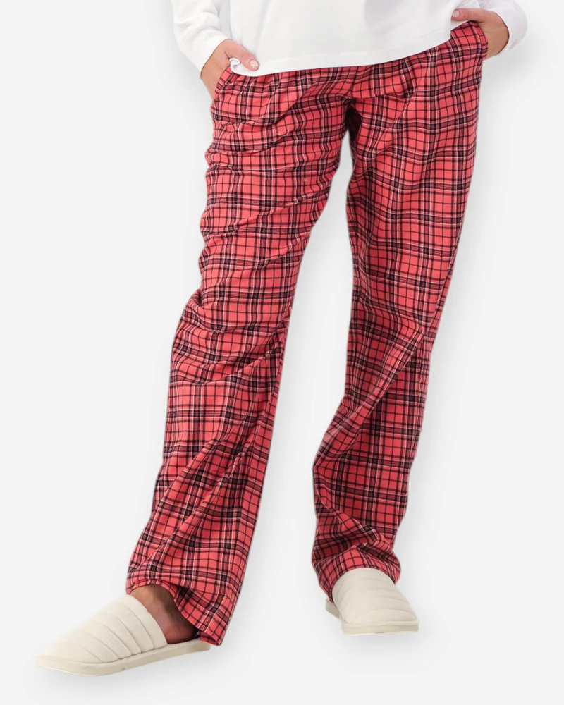 Women's Flannel Trousers - Camden Red