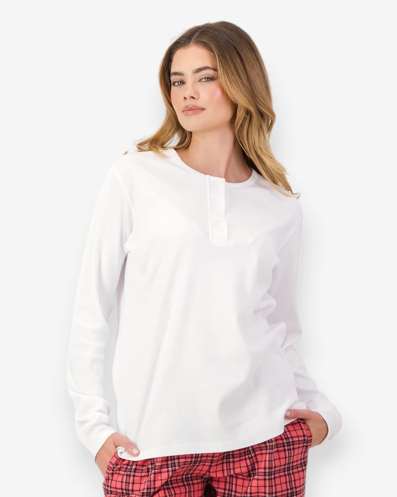 Women's Henley shirt - White
