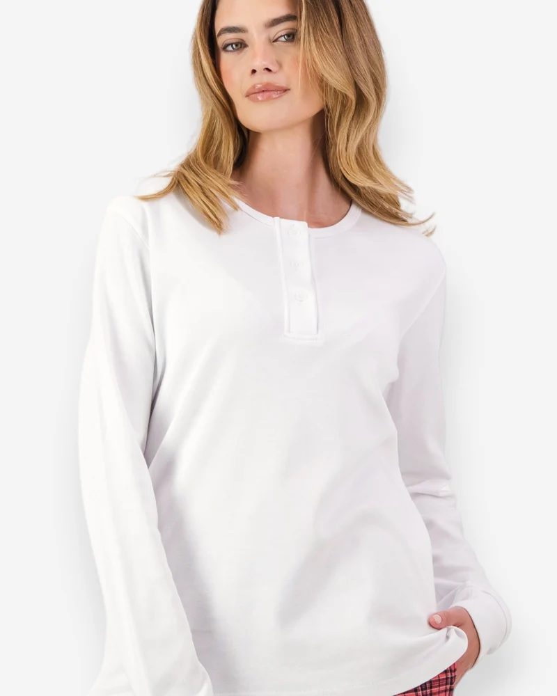 Women's Henley shirt - White