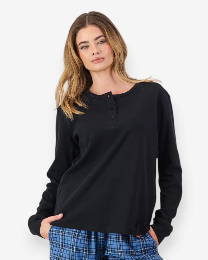 Women's Henley shirt - Black