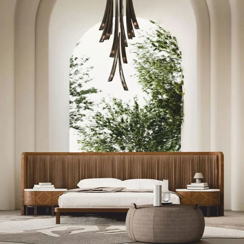 Casa Padrino Luxus Nachttisch Braun / Weiß / Messing 83 cm - Luxus Hotel & Schlafzimmer Möbel
