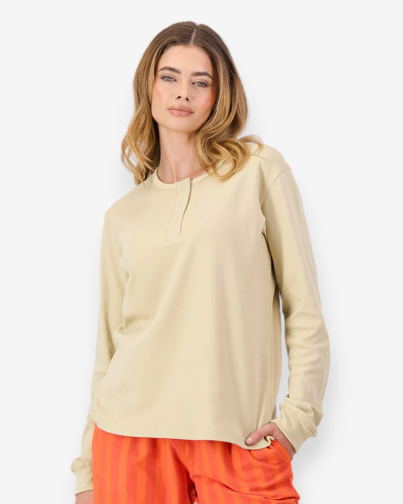 Women's Henley shirt - Stone