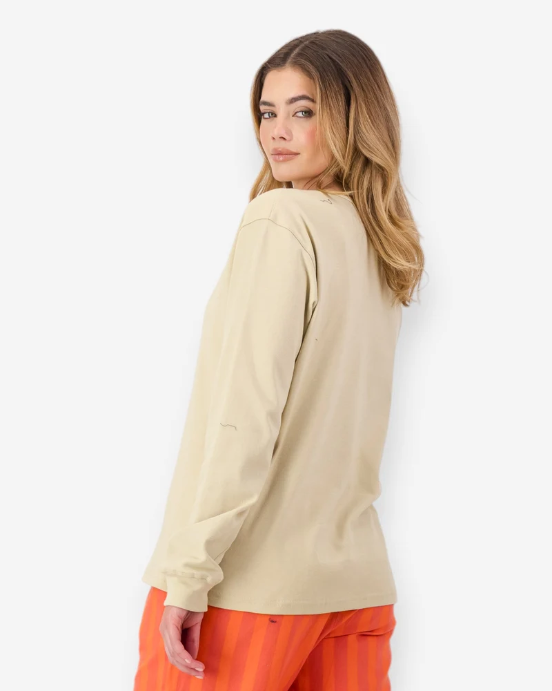 Women's Henley shirt - Stone