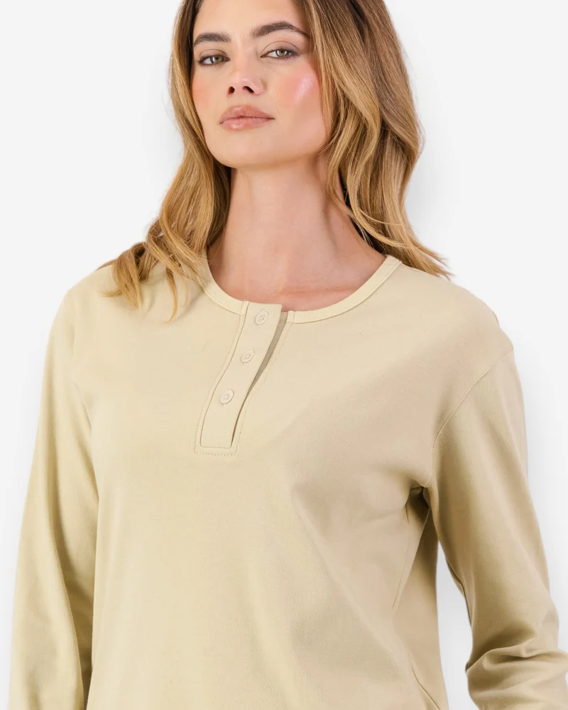 Women's Henley shirt - Stone