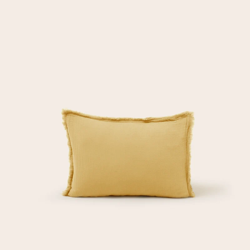 Taie d'oreiller LOU jaune paille