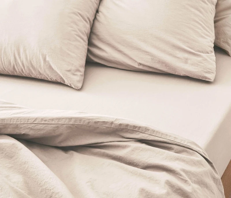 Drap housse en coton lavé