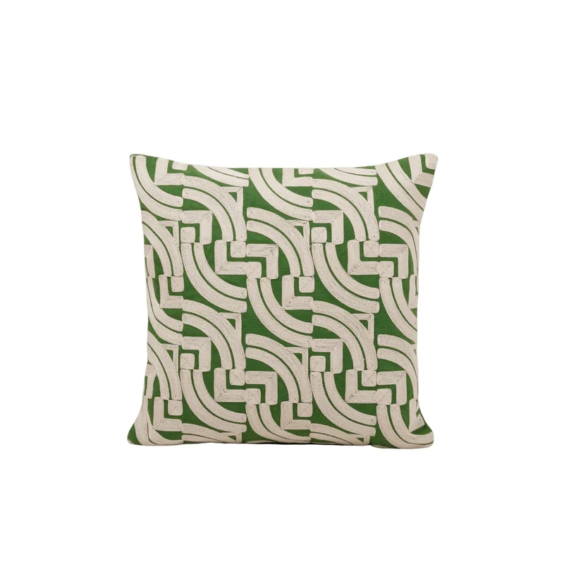 Housse de coussin IAKOBO naturel et vert