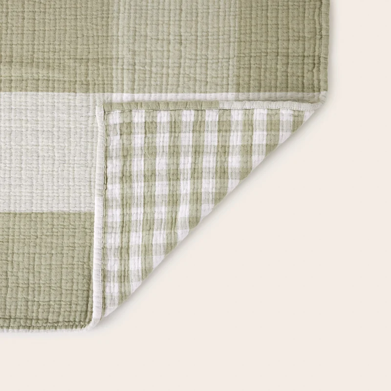 Plaid JEANIE vert olive douce