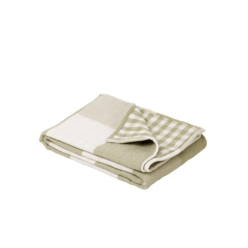 Plaid JEANIE vert olive douce