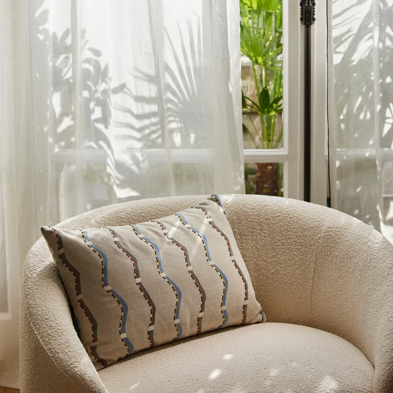 Housse de coussin TIHANI naturel et multicolore