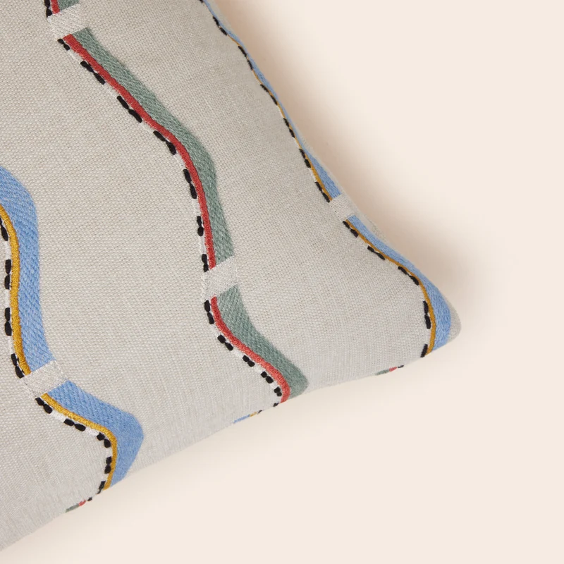 Housse de coussin TIHANI naturel et multicolore