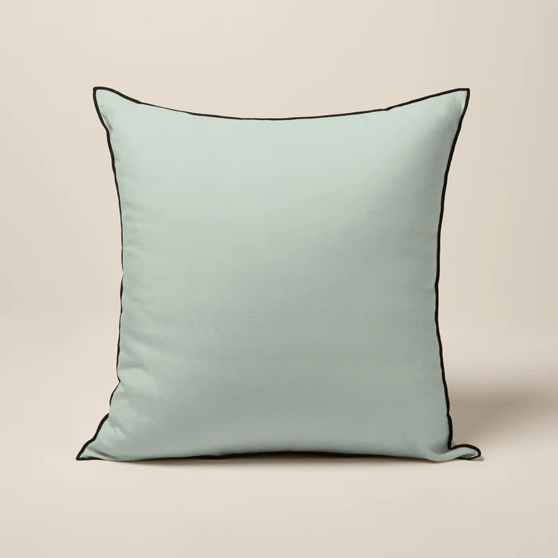 Housse de coussin CARLINA tilleul et bourdon noir
