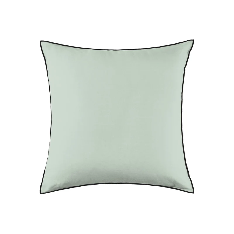 Housse de coussin CARLINA tilleul et bourdon noir