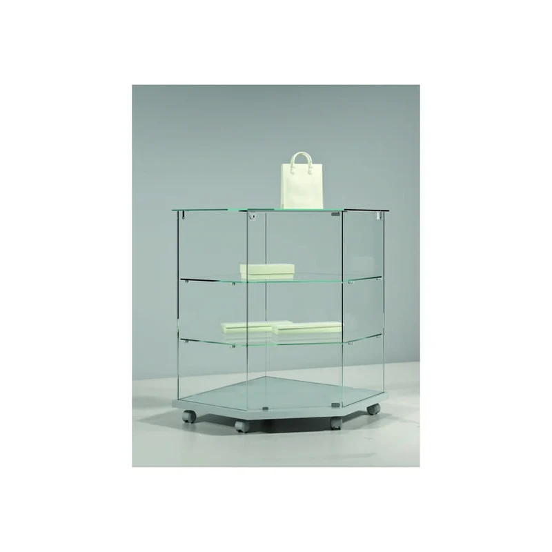 Casa Padrino Luxus Eck-Theken-Vitrine 68 x 68 cm H. 90 cm - Ladeneinrichtung - Boutique Möbel - Made in Italy
