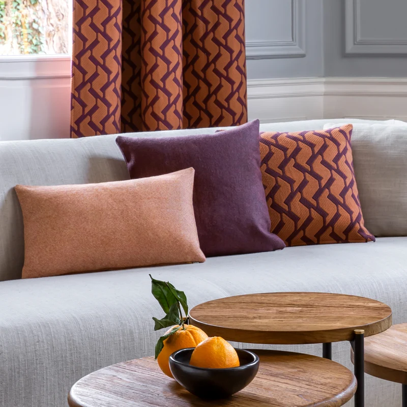 Housse de coussin NERIO chiné orangette