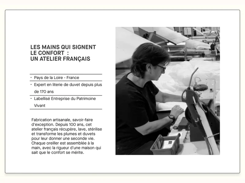 Traversin en plumes et duvet recyclés