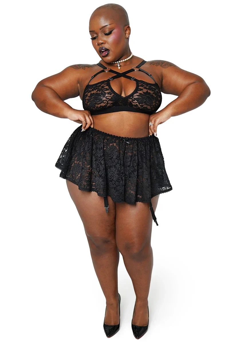 Forest Ink Gothic Clothing - Lenore Lingerie Gothic Garter Skirt