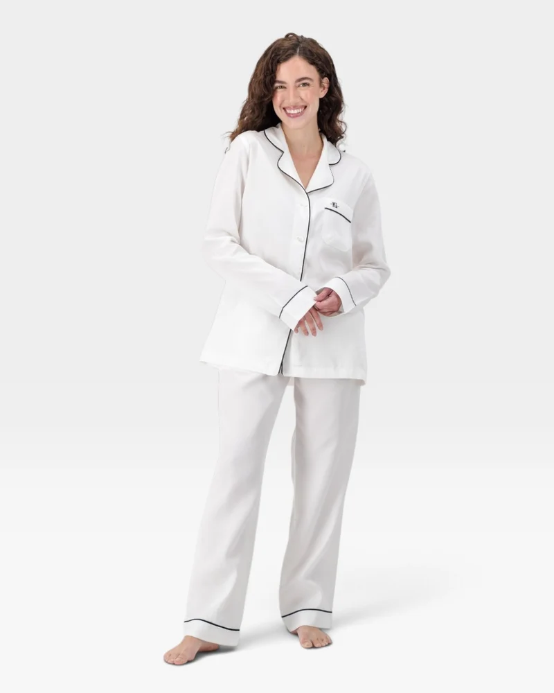 Women's Pyjamas – White TENCEL™ Satin