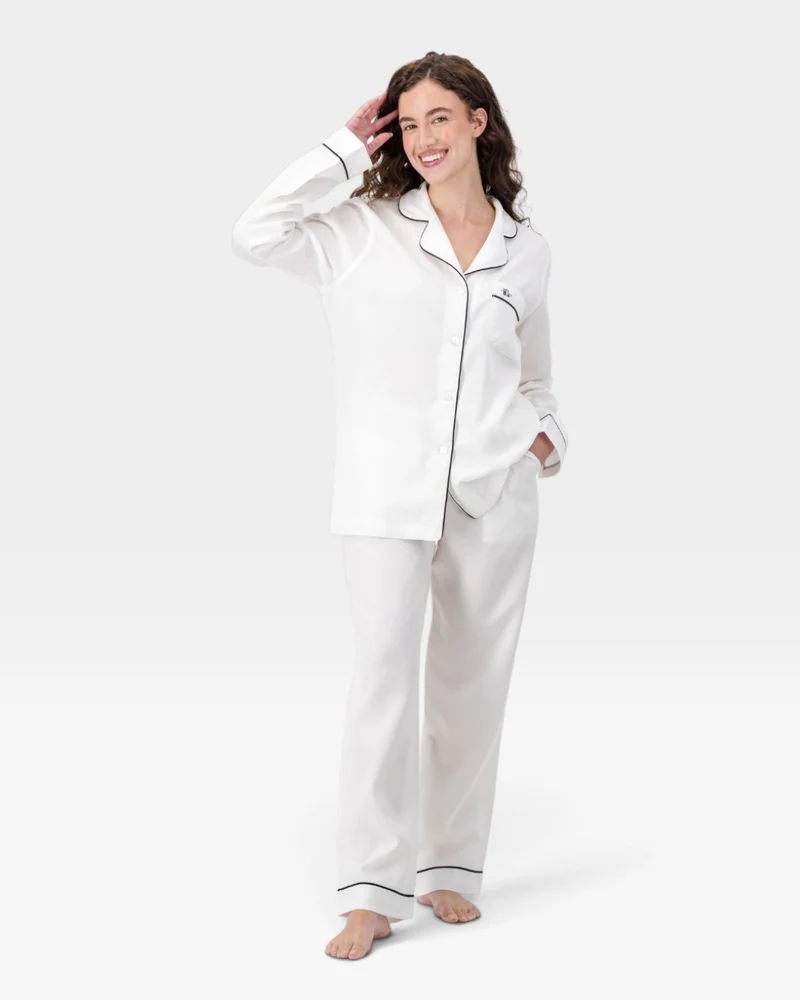 Women's Pyjamas – White TENCEL™ Satin