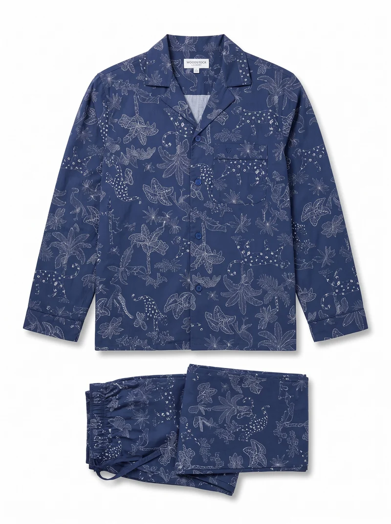 Men's pyjamas – Tropical Leopard Navy