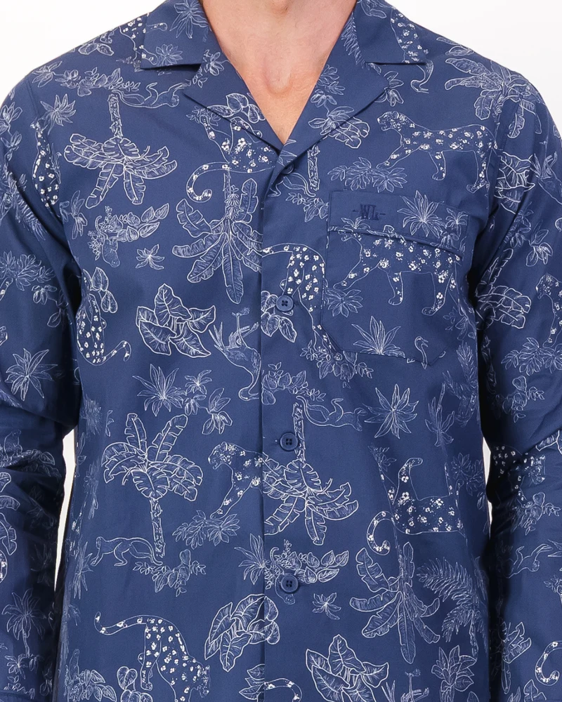 Men's pyjamas – Tropical Leopard Navy