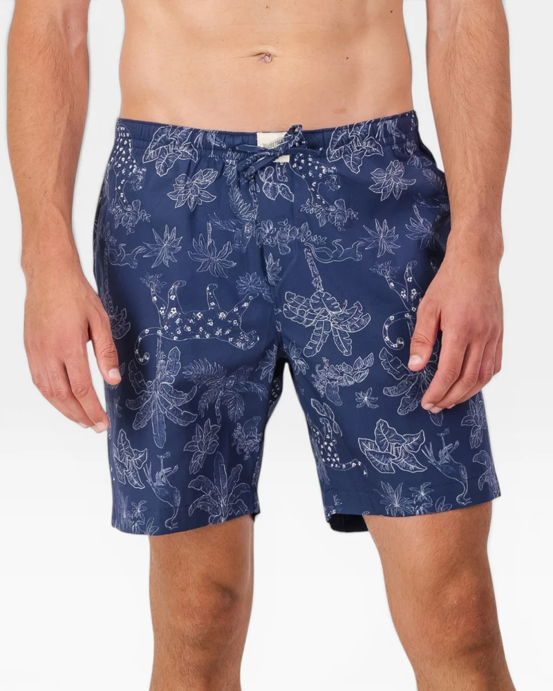 Men's Lounge Shorts – Tropical Leopard Navy