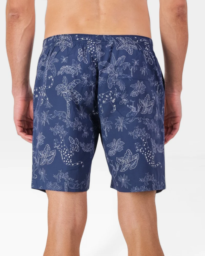 Men's Lounge Shorts – Tropical Leopard Navy